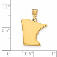 14K Yellow Gold Minnesota State Pendant view 2