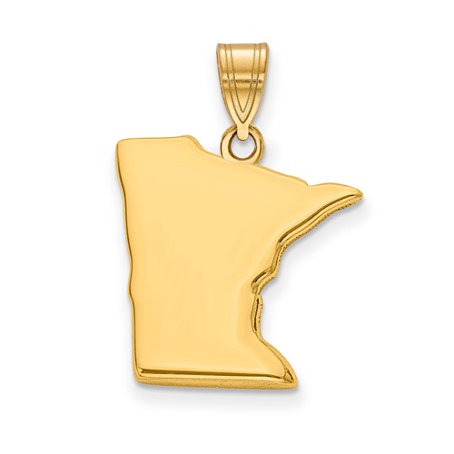 14K Yellow Gold Minnesota State Pendant