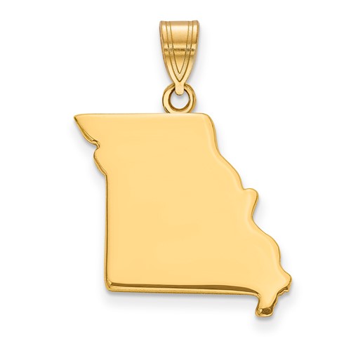 14K Yellow Gold Missouri State Pendant