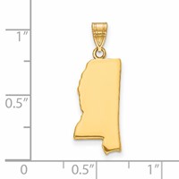 14K Yellow Gold Mississippi State Pendant view 2