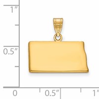 14K Yellow Gold North Dakota State Pendant view 2