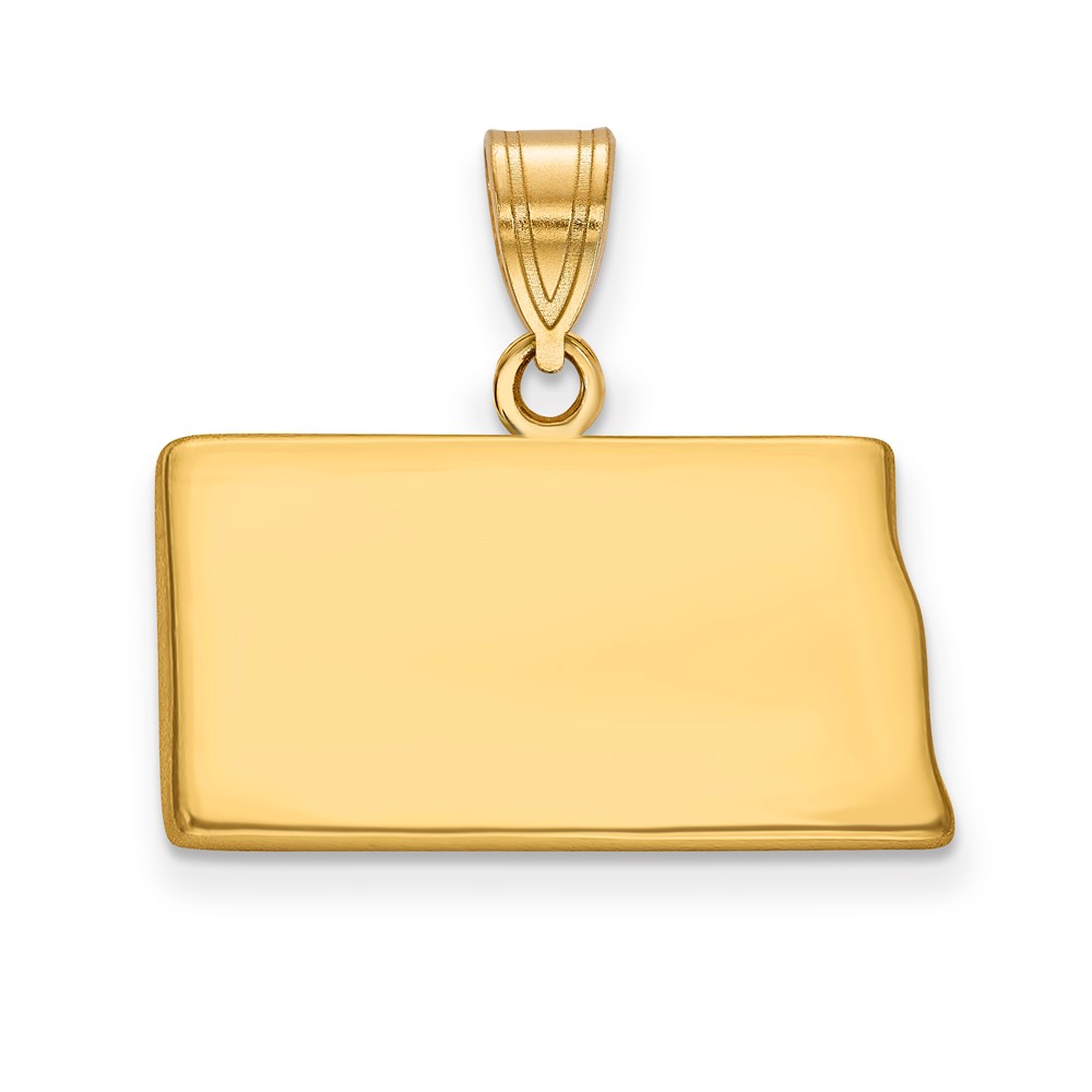 14K Yellow Gold North Dakota State Pendant