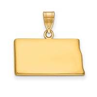 14K Yellow Gold North Dakota State Pendant view 1