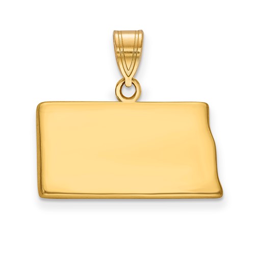 14K Yellow Gold North Dakota State Pendant
