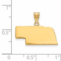 14K Yellow Gold Nebraska State Pendant view 2