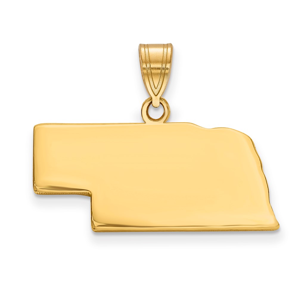 14K Yellow Gold Nebraska State Pendant