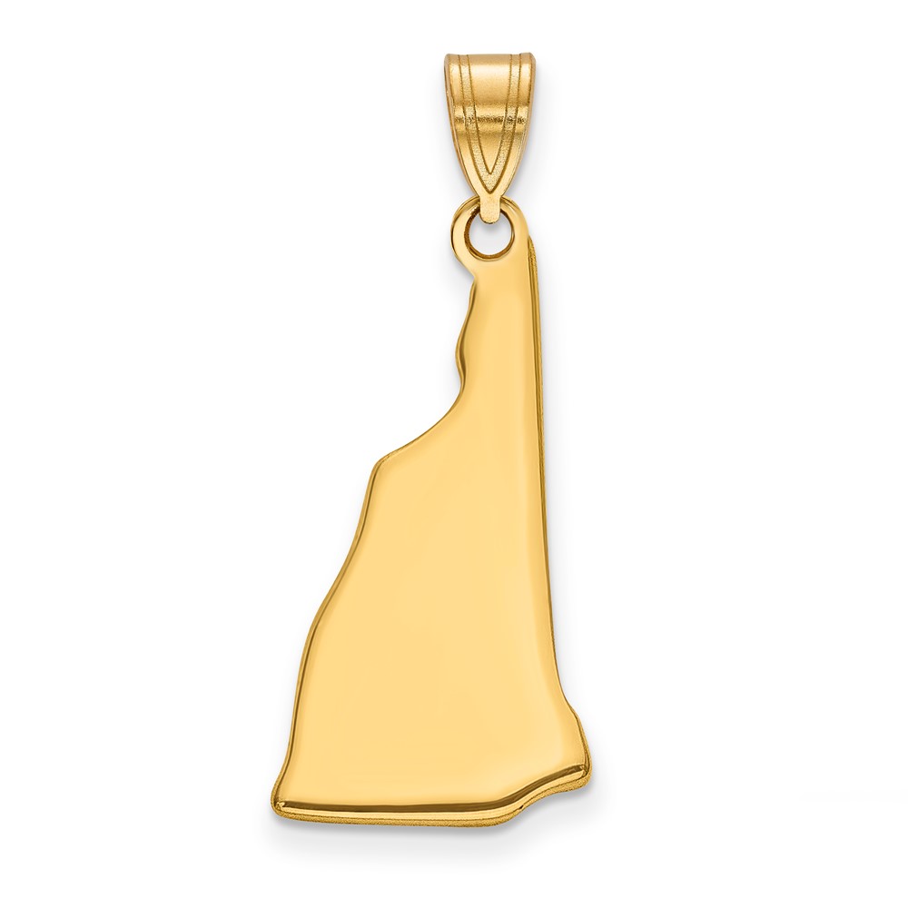 14K Yellow Gold New Hampshire State Pendant