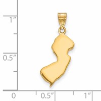 14K Yellow Gold New Jersey State Pendant view 2