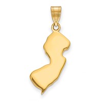 14K Yellow Gold New Jersey State Pendant view 1