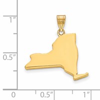 14K Yellow Gold New York State Pendant view 2