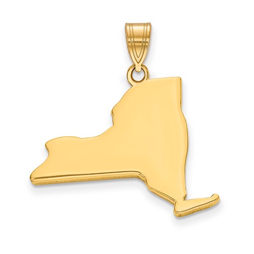 14K Yellow Gold New York State Pendant