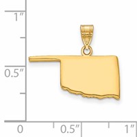 14K Yellow Gold Oklahoma State Pendant view 2