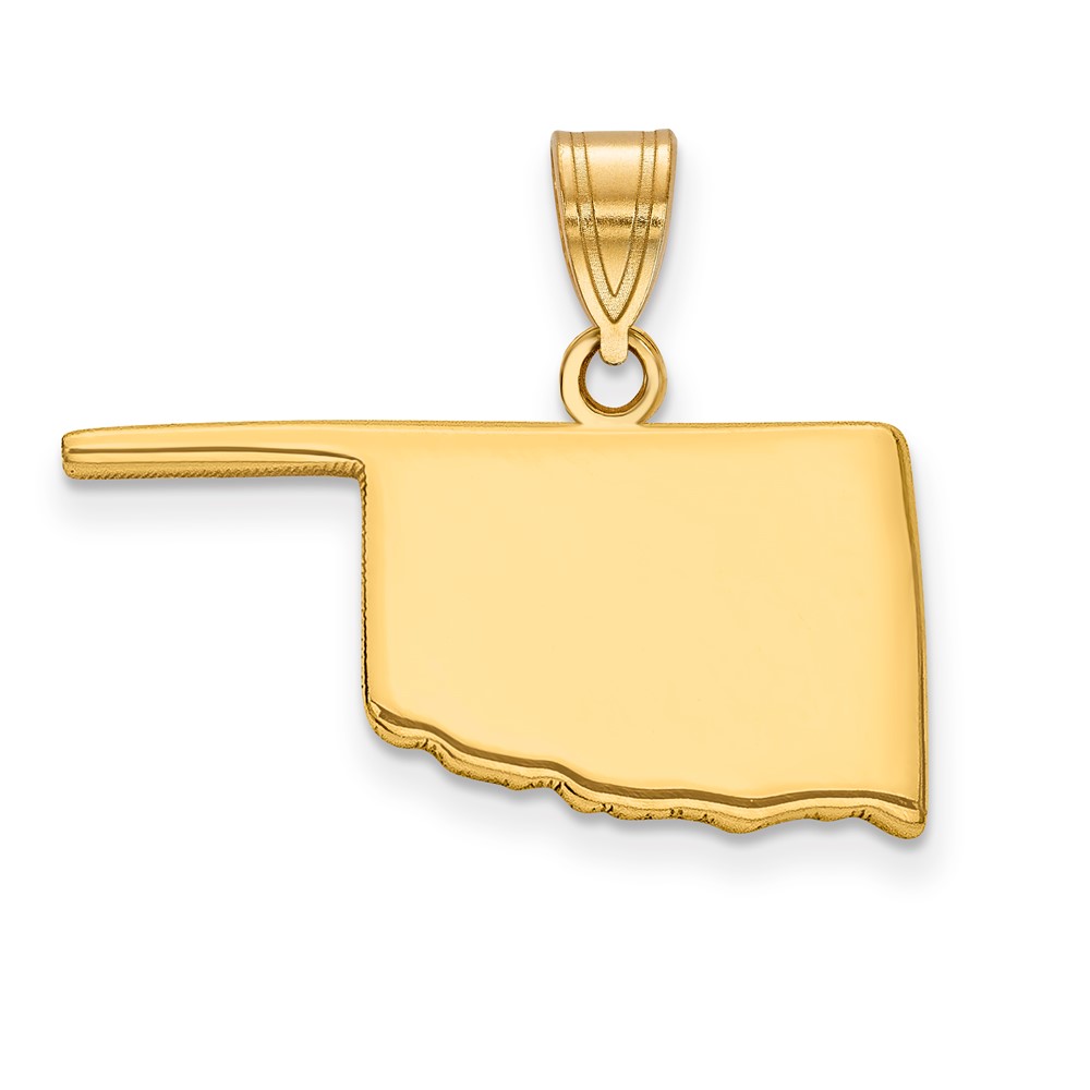 14K Yellow Gold Oklahoma State Pendant