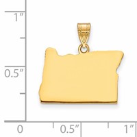 14K Yellow Gold Oregon State Pendant view 2