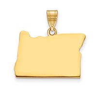 14K Yellow Gold Oregon State Pendant view 1