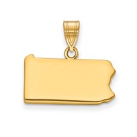 14K Yellow Gold Pennsylvania State Pendant view 1