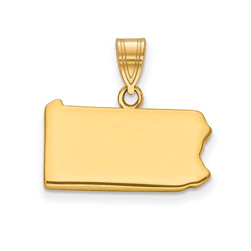 14K Yellow Gold Pennsylvania State Pendant