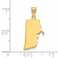 14K Yellow Gold Rhode Island State Pendant view 2