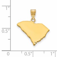 14K Yellow Gold South Carolina State Pendant view 2