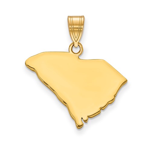 14K Yellow Gold South Carolina State Pendant