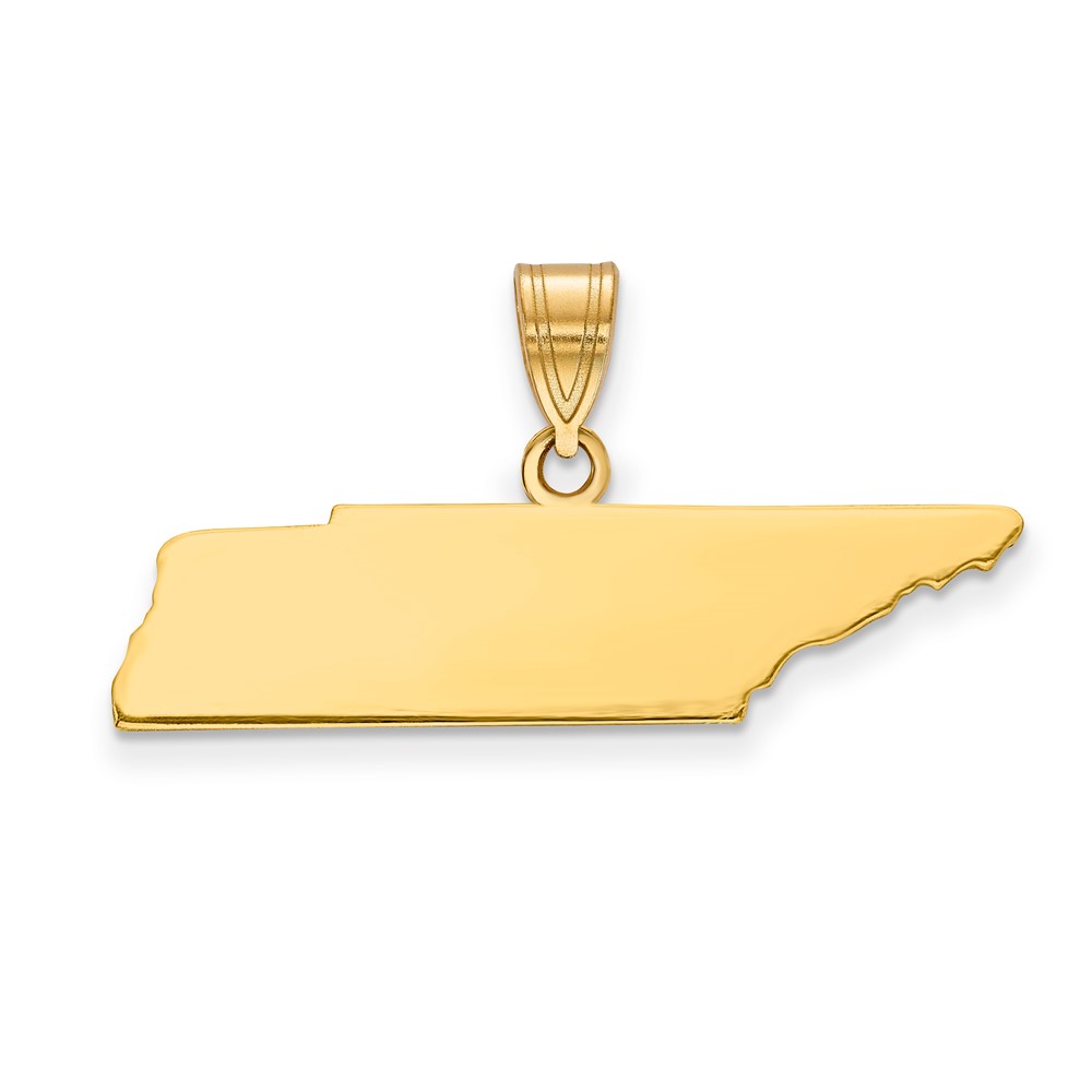 14K Yellow Gold Tennessee State Pendant