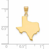 14K Yellow Gold Texas State Pendant view 2