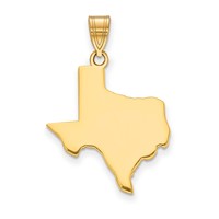 14K Yellow Gold Texas State Pendant view 1