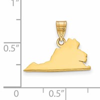 14K Yellow Gold Virginia State Pendant view 2