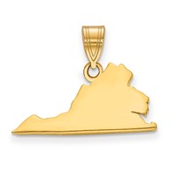 14K Yellow Gold Virginia State Pendant view 1