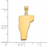 14K Yellow Gold Vermont State Pendant view 2
