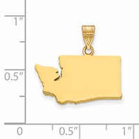 14K Yellow Gold Washington State Pendant view 2