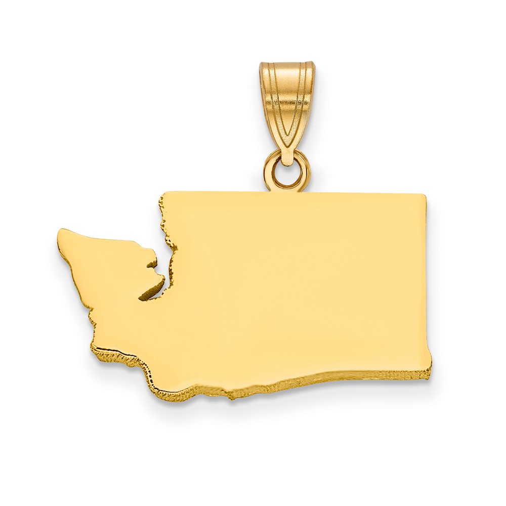 14K Yellow Gold Washington State Pendant
