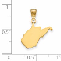 14K Yellow Gold West Virginia State Pendant view 2