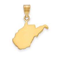 14K Yellow Gold West Virginia State Pendant view 1