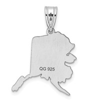 14K White Gold Alaska State Pendant view 4