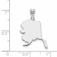 14K White Gold Alaska State Pendant view 3