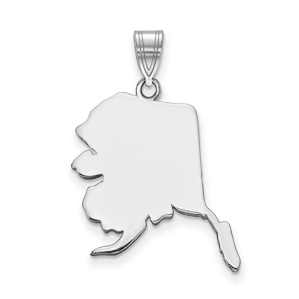 14K White Gold Alaska State Pendant