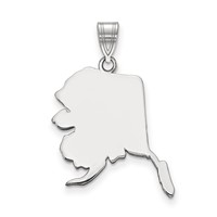 14K White Gold Alaska State Pendant view 1