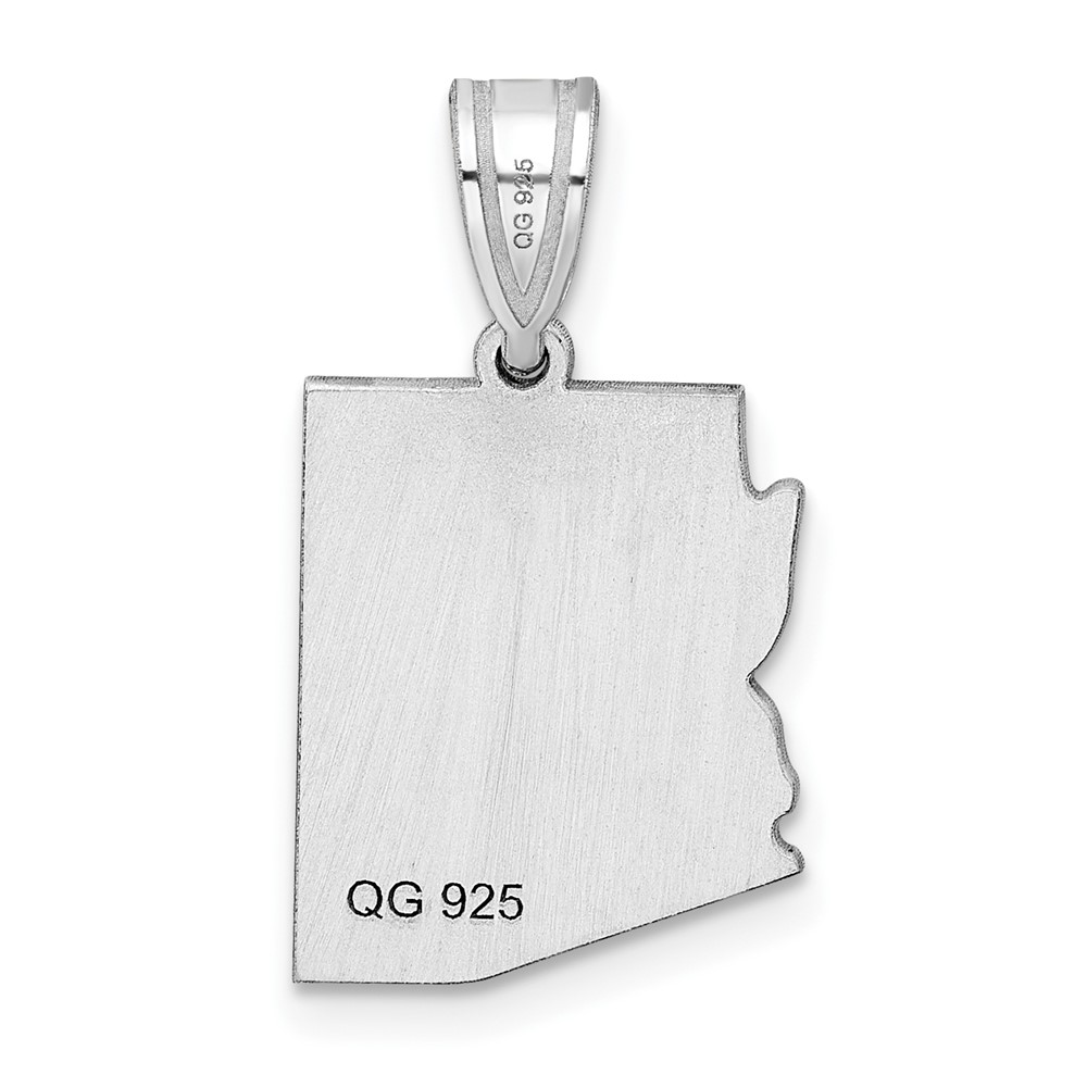 Sterling Silver/Rhodium-plated Arizona State Pendant (XNA707SS-AZ)