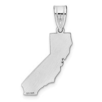 14K White Gold California State Pendant view 4