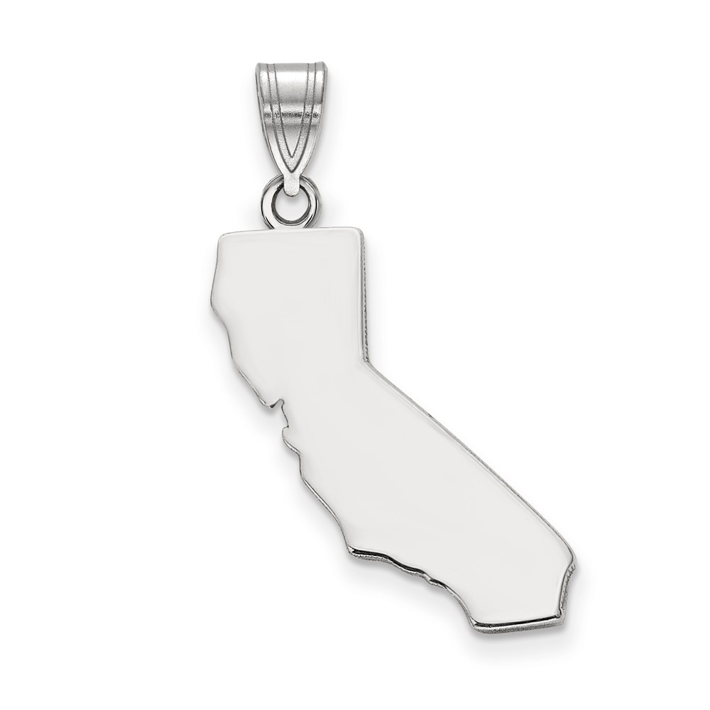 Sterling Silver/Rhodium-plated California State Pendant