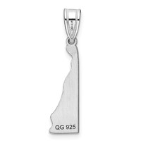 Sterling Silver Rhodium-plated Delaware State Pendant view 4