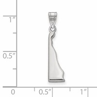 Sterling Silver Rhodium-plated Delaware State Pendant view 3