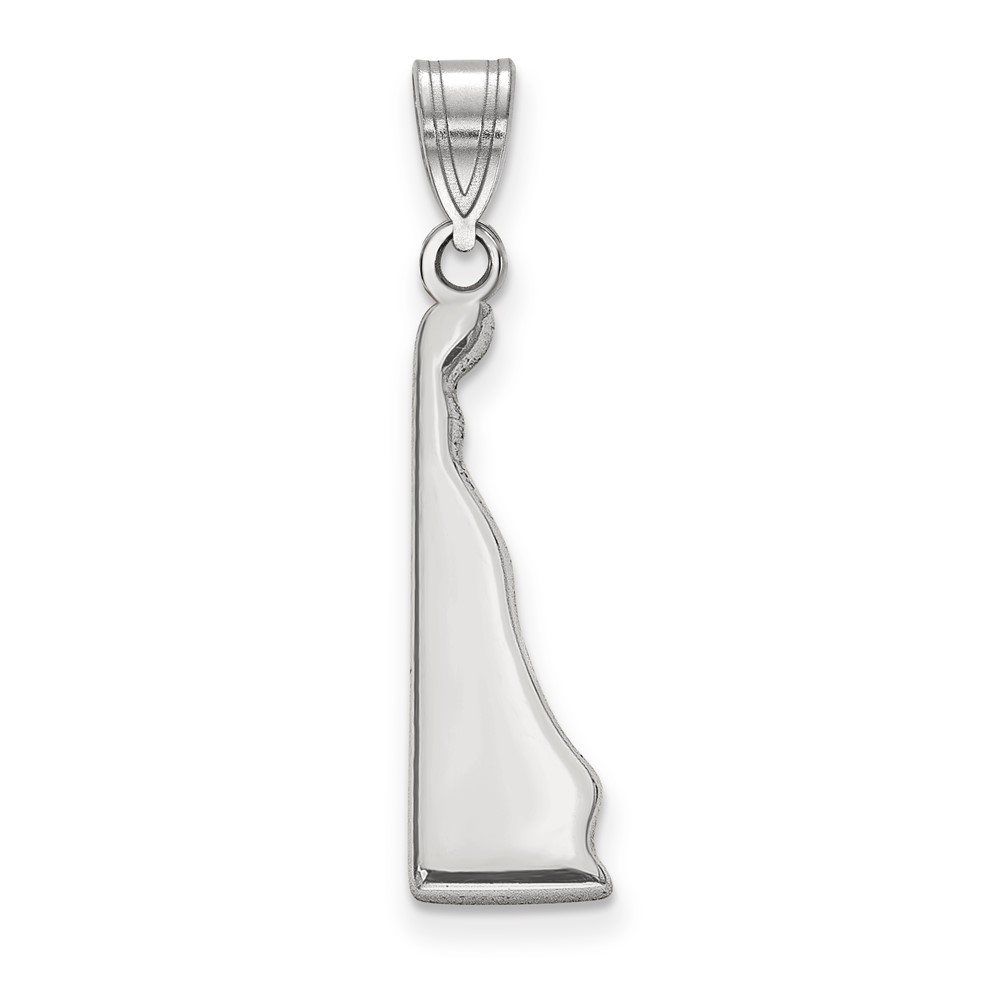 Sterling Silver/Rhodium-plated Delaware State Pendant