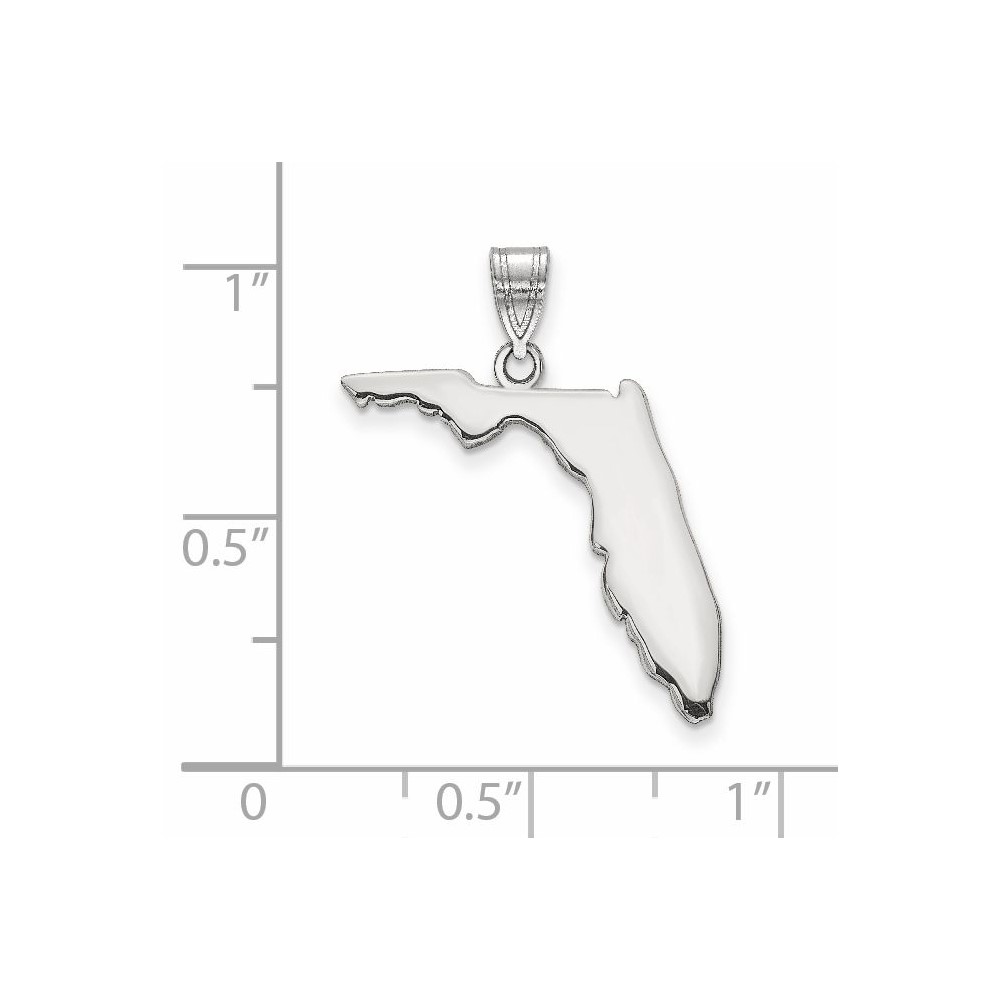 Sterling Silver/Rhodium-plated Florida State Pendant (XNA707SS-FL)