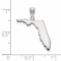 Sterling Silver Rhodium-plated Florida State Pendant view 3