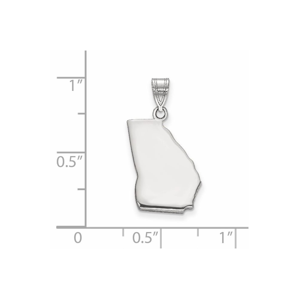 Sterling Silver/Rhodium-plated Georgia State Pendant (XNA707SS-GA)