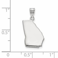 Sterling Silver Rhodium-plated Georgia State Pendant view 2