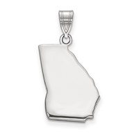 Sterling Silver Rhodium-plated Georgia State Pendant view 1