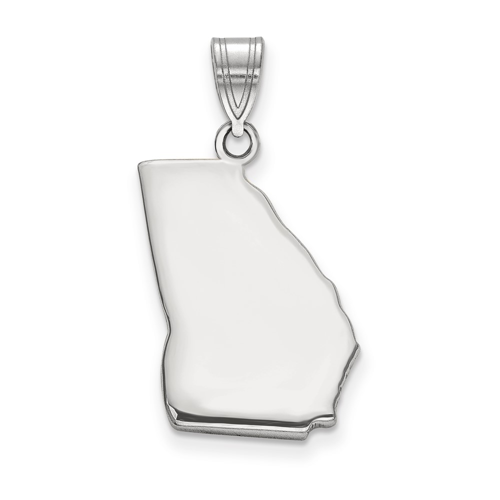 Sterling Silver/Rhodium-plated Georgia State Pendant